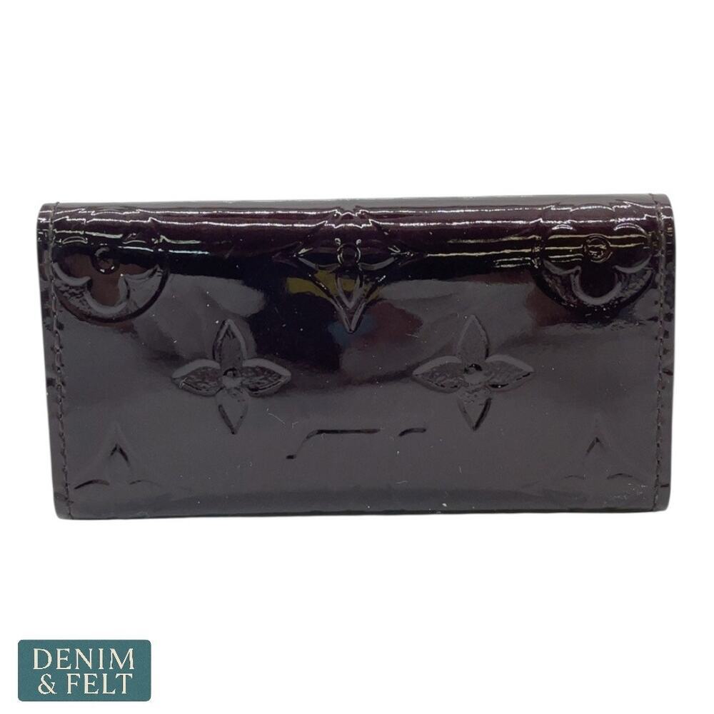 Louis Vuitton Vernis 4 Key Holder Amarante Monogram Patent Leather Wallet - Picture 5 of 16